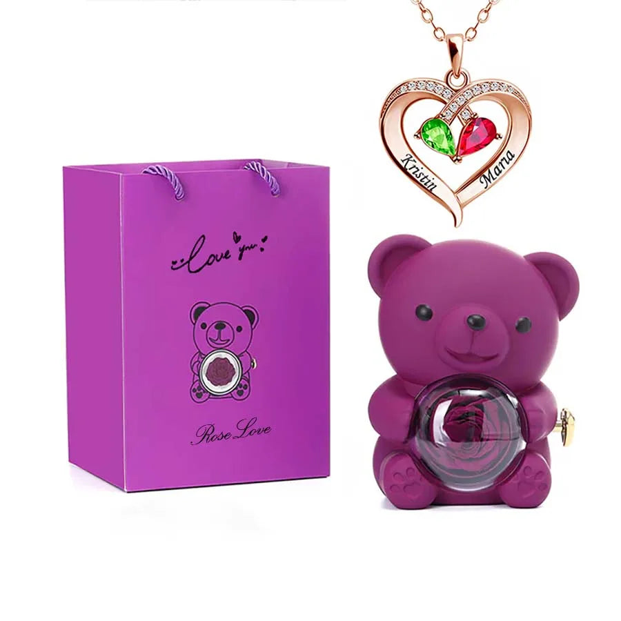 Rotating Bear Jewelry Gift Box