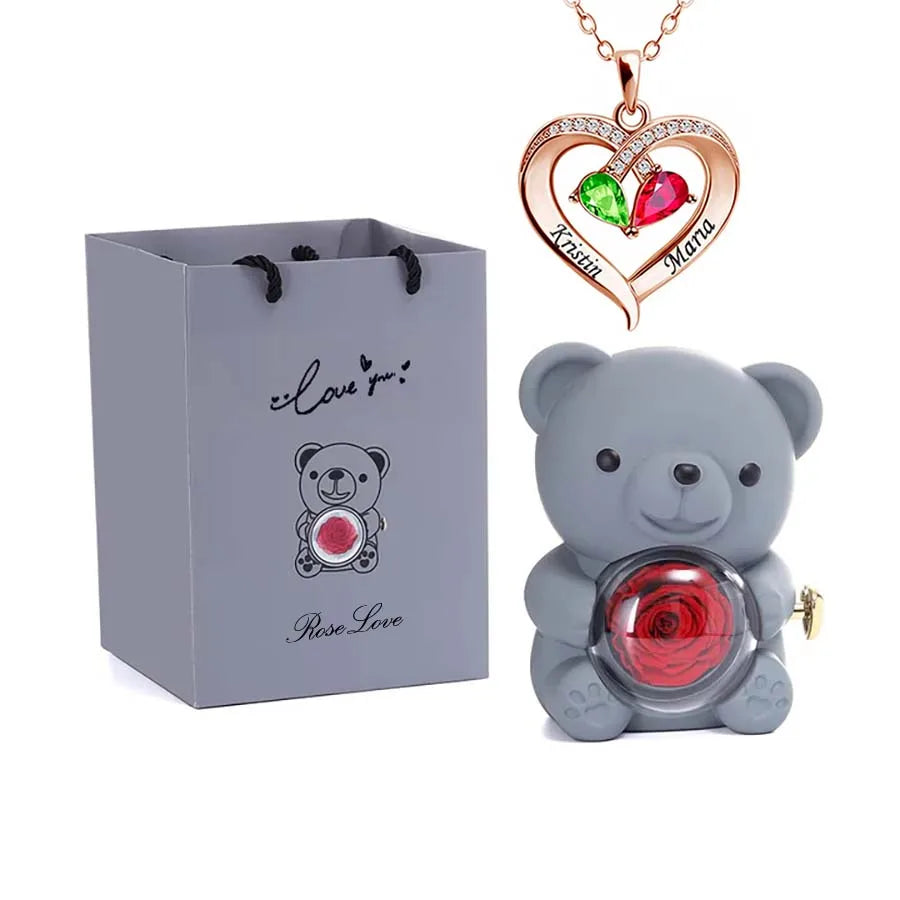 Rotating Bear Jewelry Gift Box