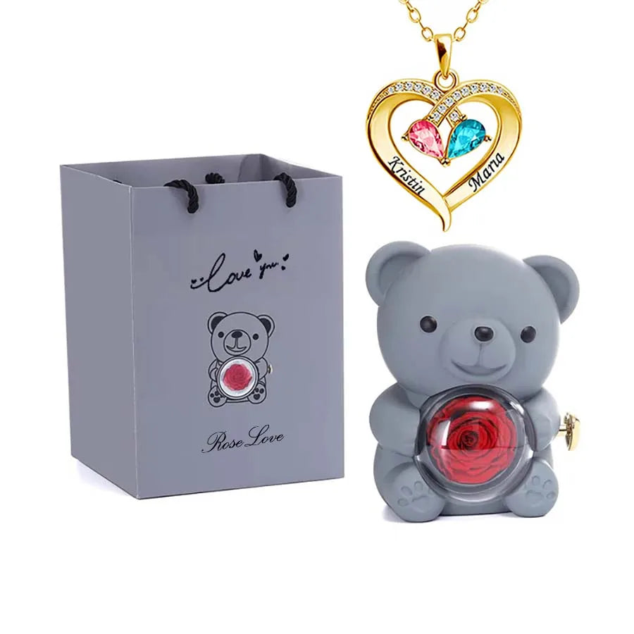 Rotating Bear Jewelry Gift Box