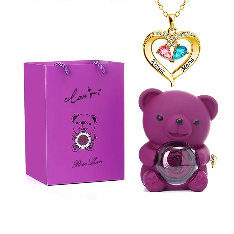Rotating Bear Jewelry Gift Box