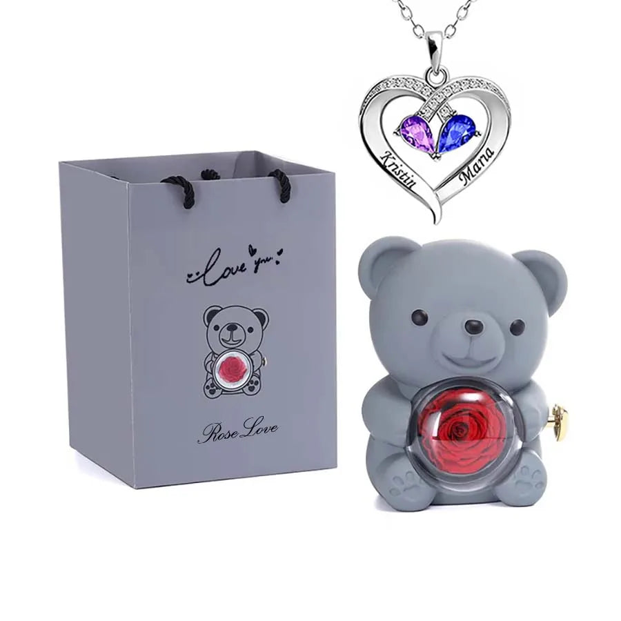 Rotating Bear Jewelry Gift Box